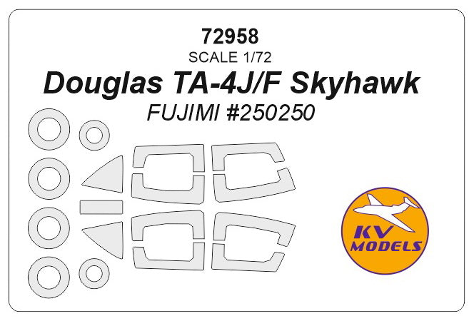 KV Models KV72958 1:72 Douglas TA-4J/F Skyhawk wheels & canopy frame paint masks