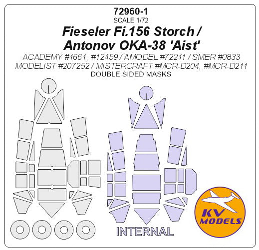 KV Models KV72960-1 1:72 Fieseler Fi-156 Storch or Antonov OKA-38 'Aist'