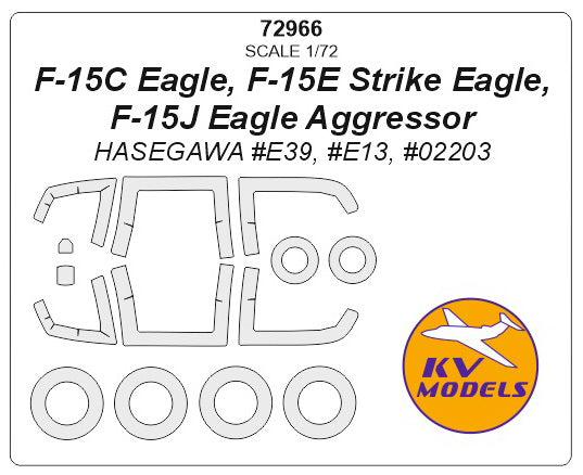KV Models KV72966 1:72 McDonnell F-15 Eagle wheels and canopy frame paint masks