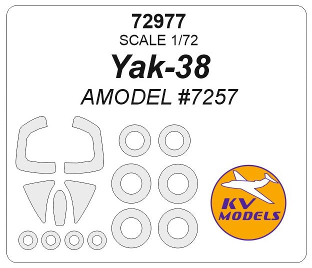 KV Models KV72977 1:72 Yakovlev Yak-38 wheels and canopy frame paint masks