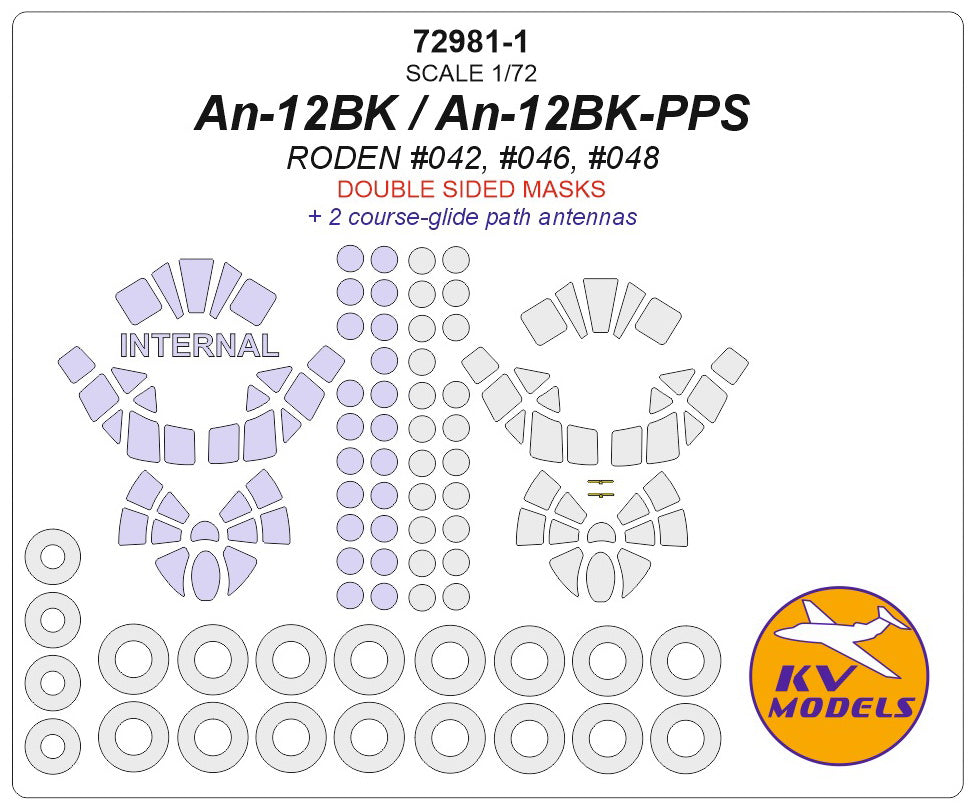 KV Models KV72981-1 1:72 double sided masks for An-12BK An-12BK-PPS