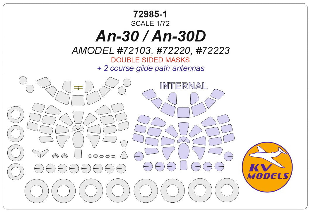 KV Models KV72985 1:72 Antonov An-30 / An-30D paint masks