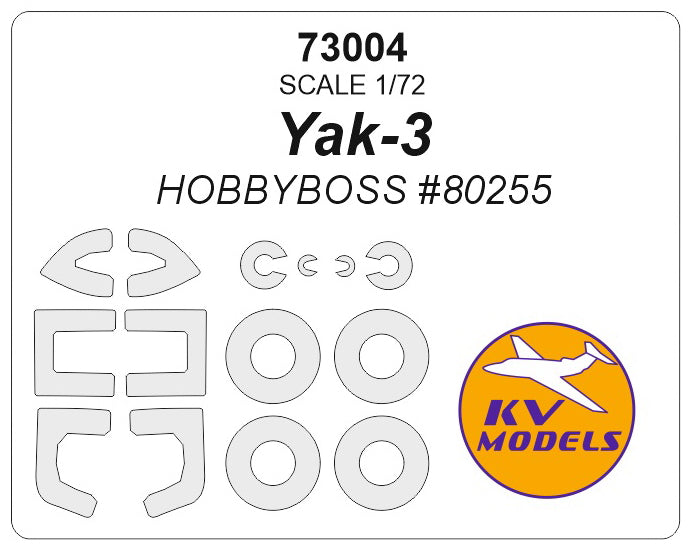 KV Models KV73004 1:72 Yakovlev Yak-3 wheels and canopy frame paint masks