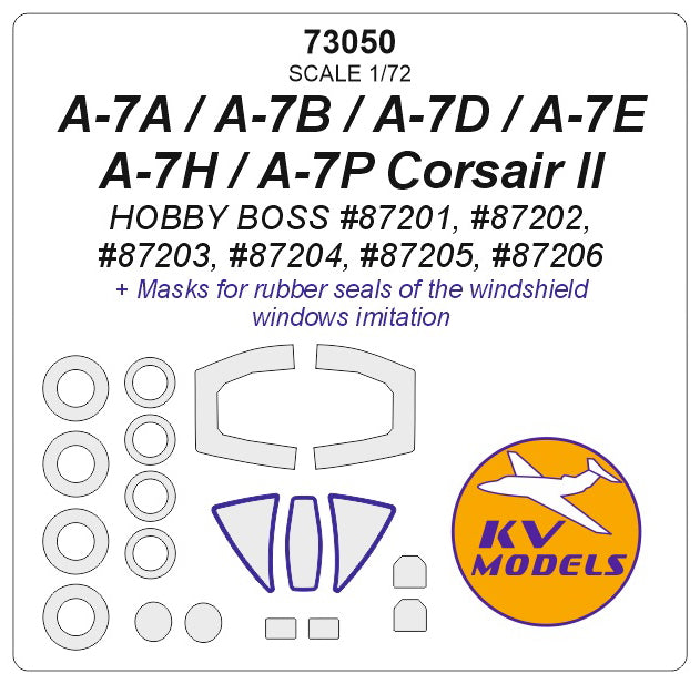 KV Models KV73050 LTV A-7 Corsair II Wheels & Canopy Masks 1:72