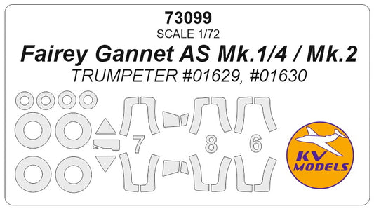KV Models KV73099 1:72 Fairey Gannet AS Mk.1/4 / Mk.2 + masks for wheels