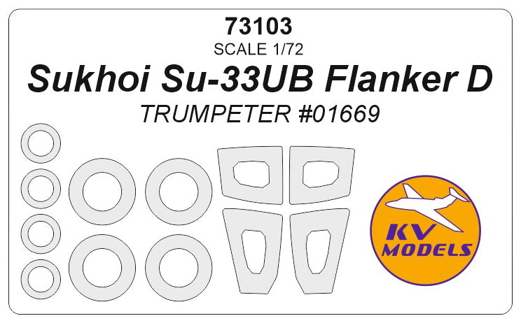 KV Models KV73103 1:72 Sukhoi Su-33UB Flanker D wheels & canopy masks
