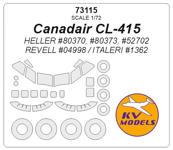 KV Models KV73115 1:72 Canadair CL-415 + masks for wheels