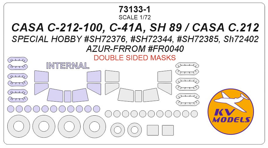 KV Models KV73133-1 1:72 CASA C-212-100, C-41A, SH 89 / CASA C.212