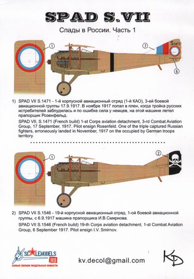 KV Models KVD48003 1:48 Spad VIIC.I Part 1