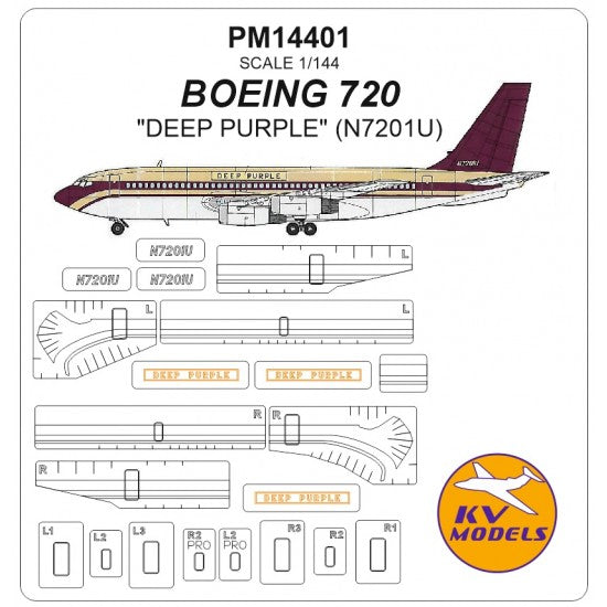 KV Models KVPM14401PM 1:144 Boeing 720 "DEEP PURPLE"