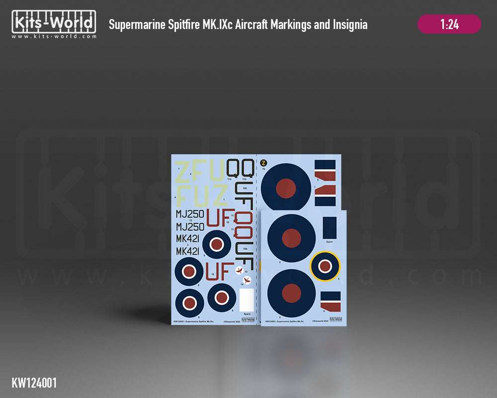 Kits-World KW124001 1:24 Supermarine Spitfire Mk.IXc, MK421/FU-Z, No. 453