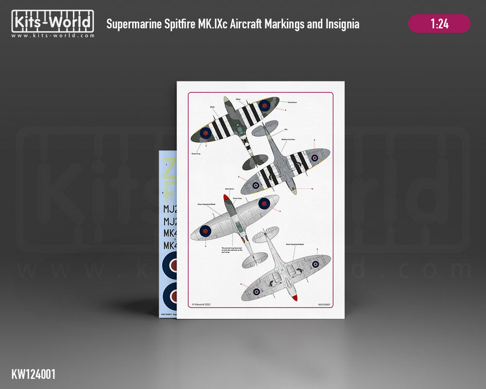 Kits-World KW124001 1:24 Supermarine Spitfire Mk.IXc, MK421/FU-Z, No. 453