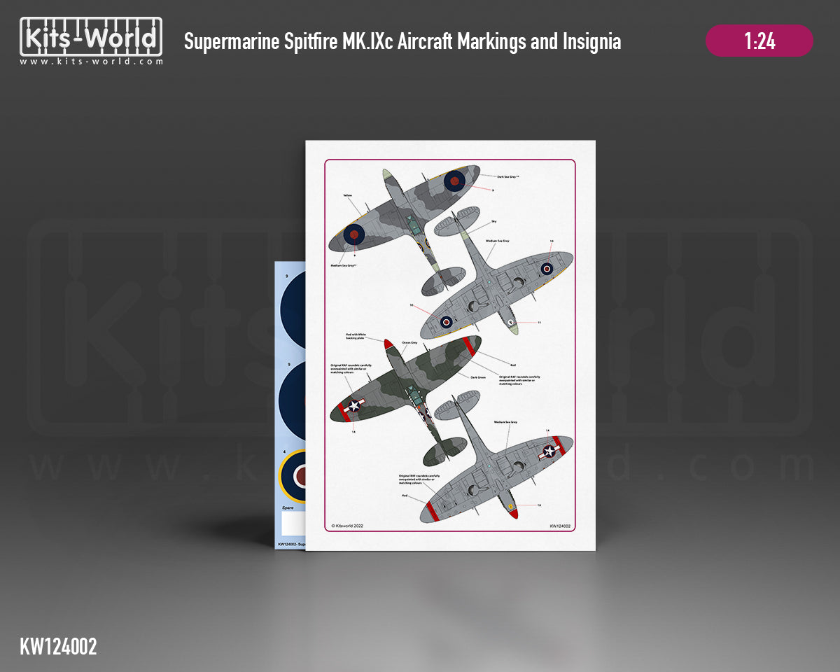 Kits-World KW124002 Spitfire Mk.IXc BS119 401 Sqn Decals 1:24