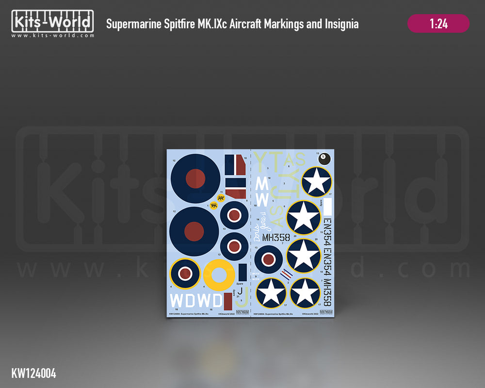 Kits-World KW124004 Spitfire Mk.IXc MH358 YT-JAS Decals 1:24
