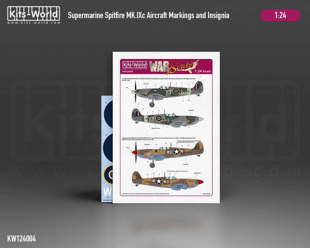 Kits-World KW124004 Spitfire Mk.IXc MH358 YT-JAS Decals 1:24