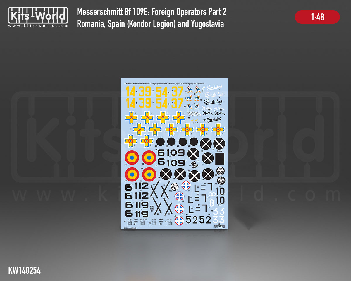 Kits-World KW148254 1:48 Messerschmitt Bf-109E Foreign Operators Part Two 11