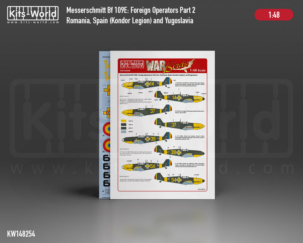 Kits-World KW148254 1:48 Messerschmitt Bf-109E Foreign Operators Part Two 11
