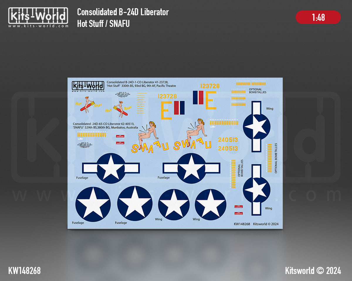 Kits-World KW148268 B-24D Liberator Hot Stuff 330th BS 9th AF 1:48