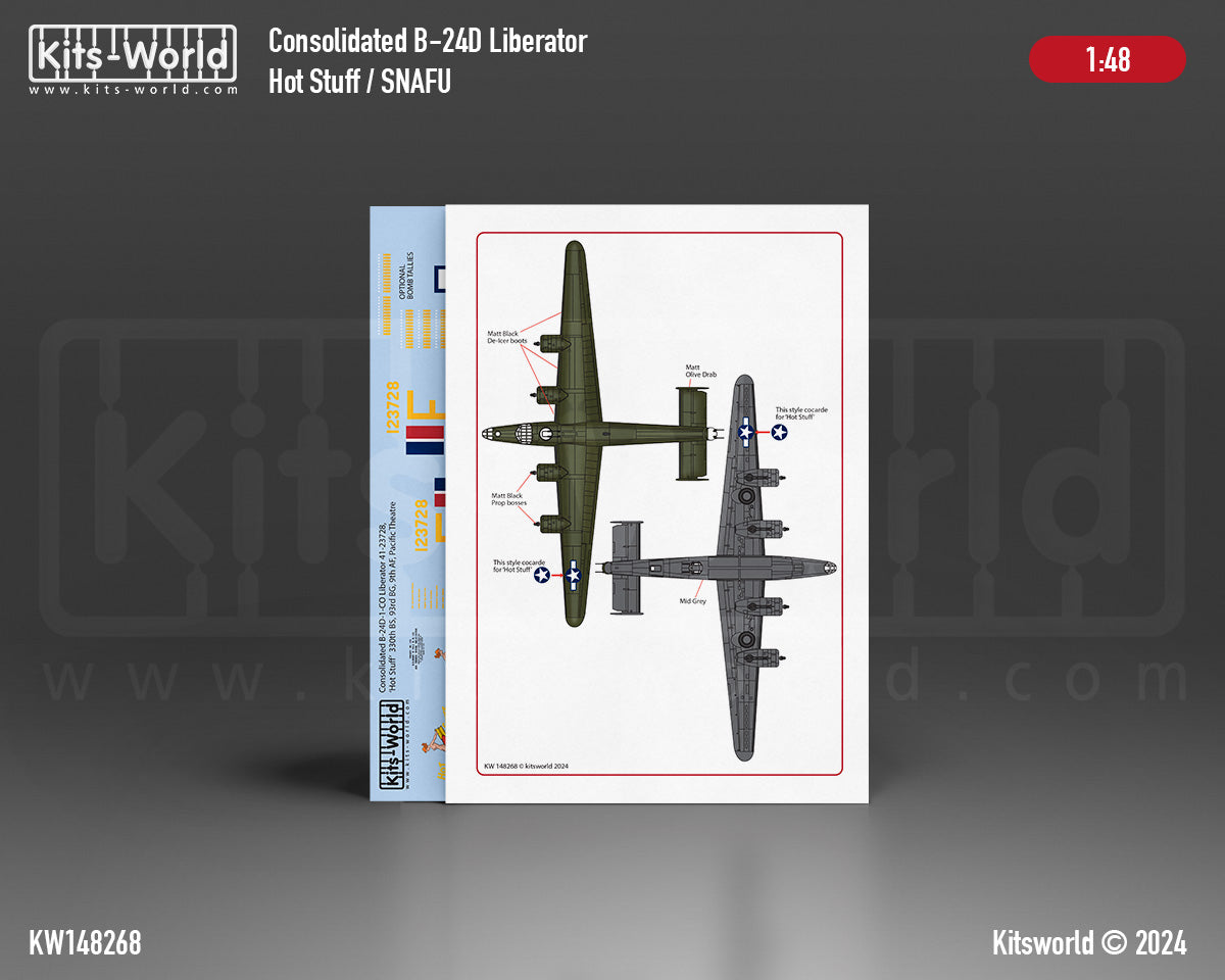 Kits-World KW148268 B-24D Liberator Hot Stuff 330th BS 9th AF 1:48