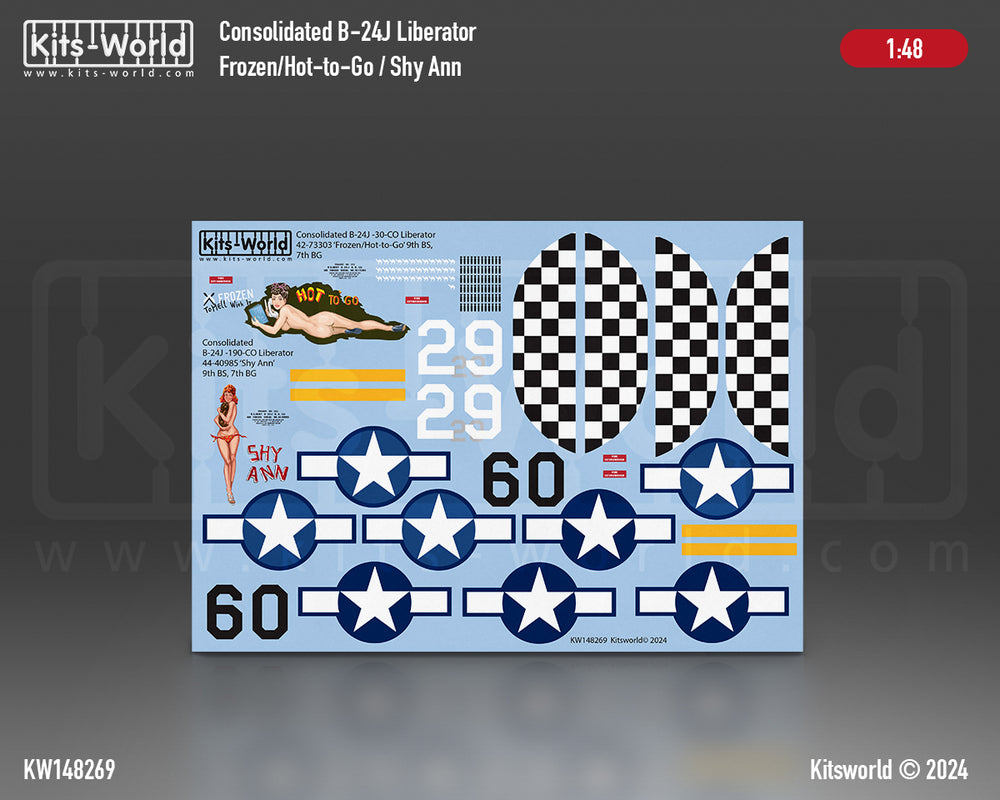 Kits-World KW148269 B-24J Liberator Frozen/Hot-to-Go 7th BG 1:48