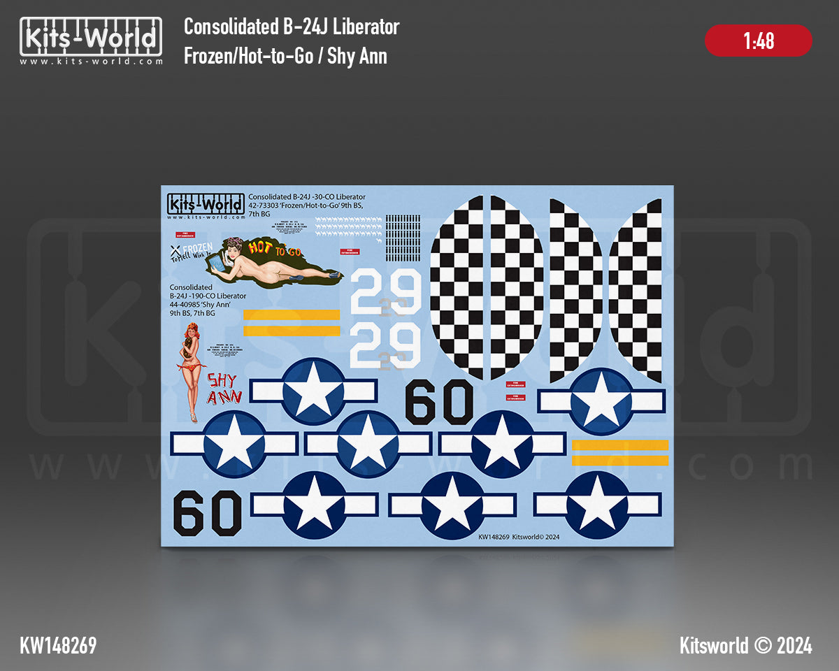 Kits-World KW148269 B-24J Liberator Frozen/Hot-to-Go 7th BG 1:48