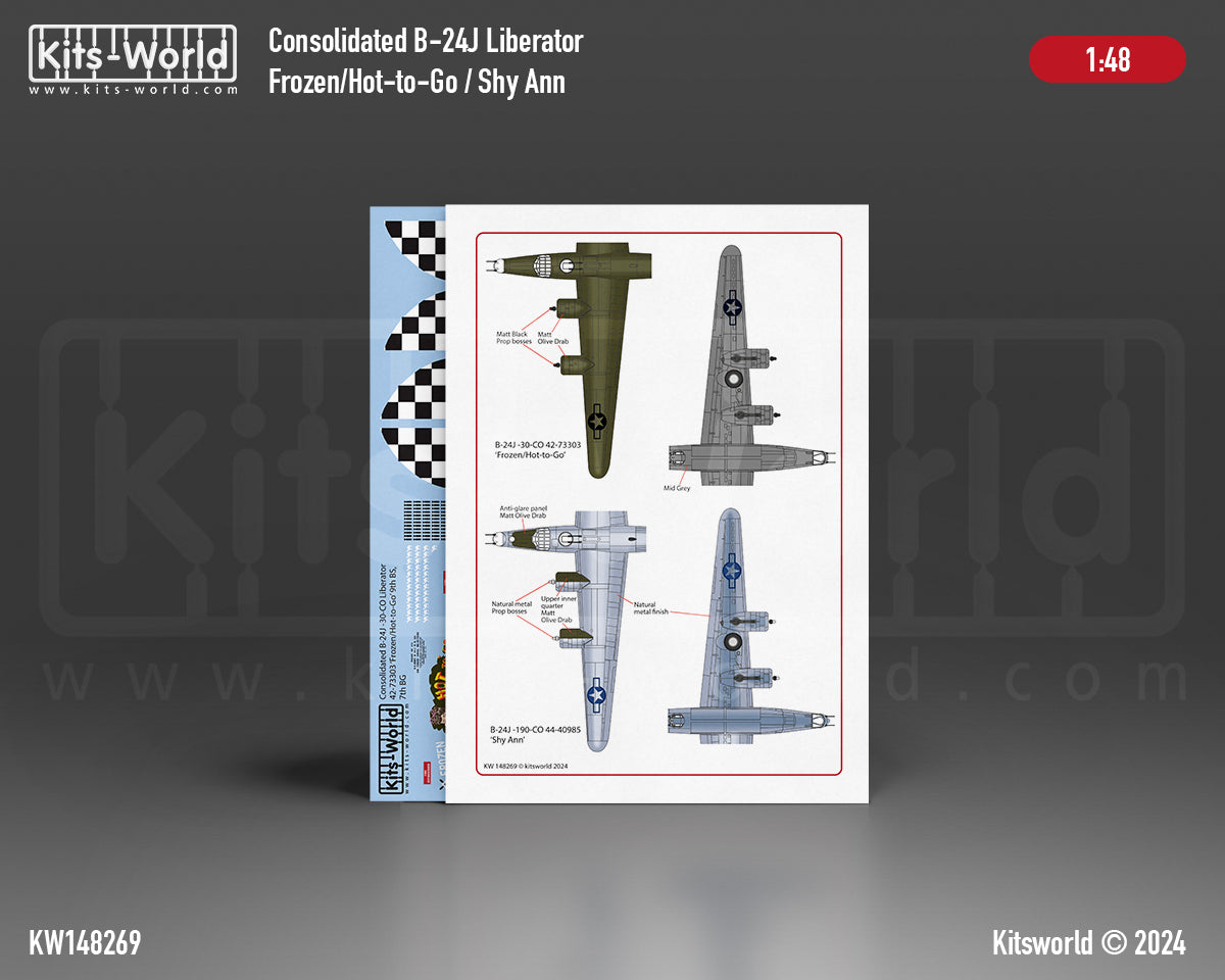 Kits-World KW148269 B-24J Liberator Frozen/Hot-to-Go 7th BG 1:48