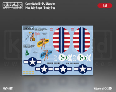 Kits-World KW148271 B-24J Liberator Miss Jolly Roger 90th BG 1:48