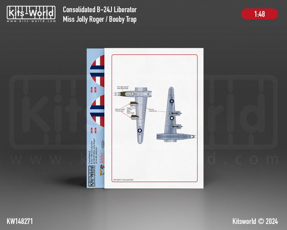 Kits-World KW148271 B-24J Liberator Miss Jolly Roger 90th BG 1:48
