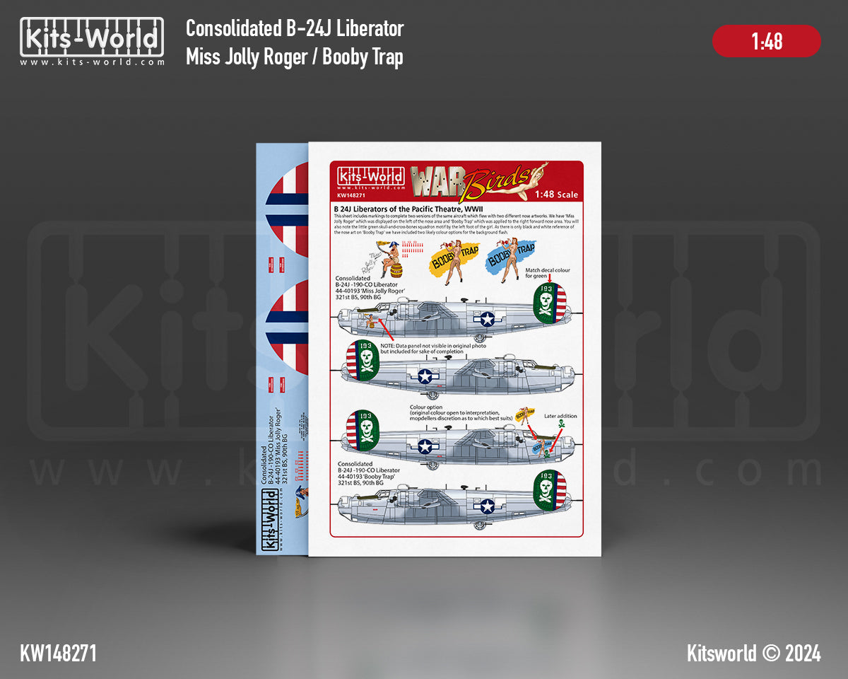 Kits-World KW148271 B-24J Liberator Miss Jolly Roger 90th BG 1:48