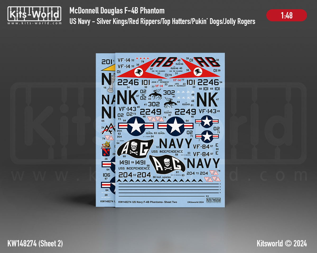 Kits-World KW148274 F-4B Phantom VF-92 Silver Kings USS Enterprise 1:48