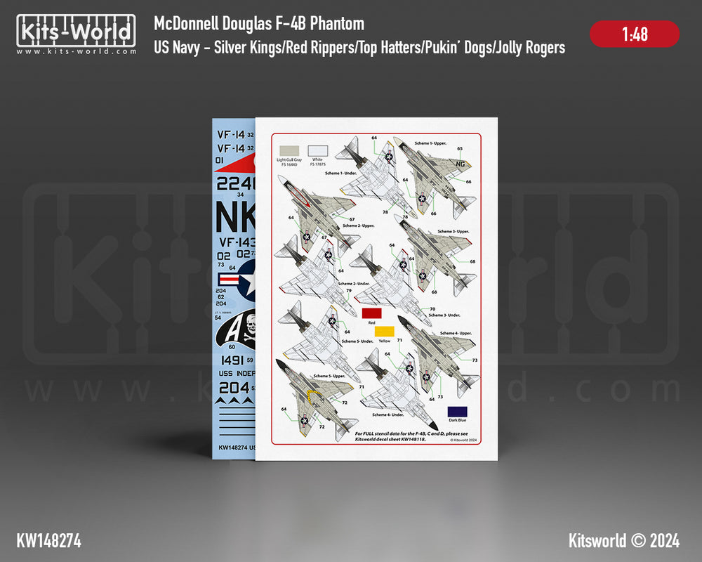 Kits-World KW148274 F-4B Phantom VF-92 Silver Kings USS Enterprise 1:48