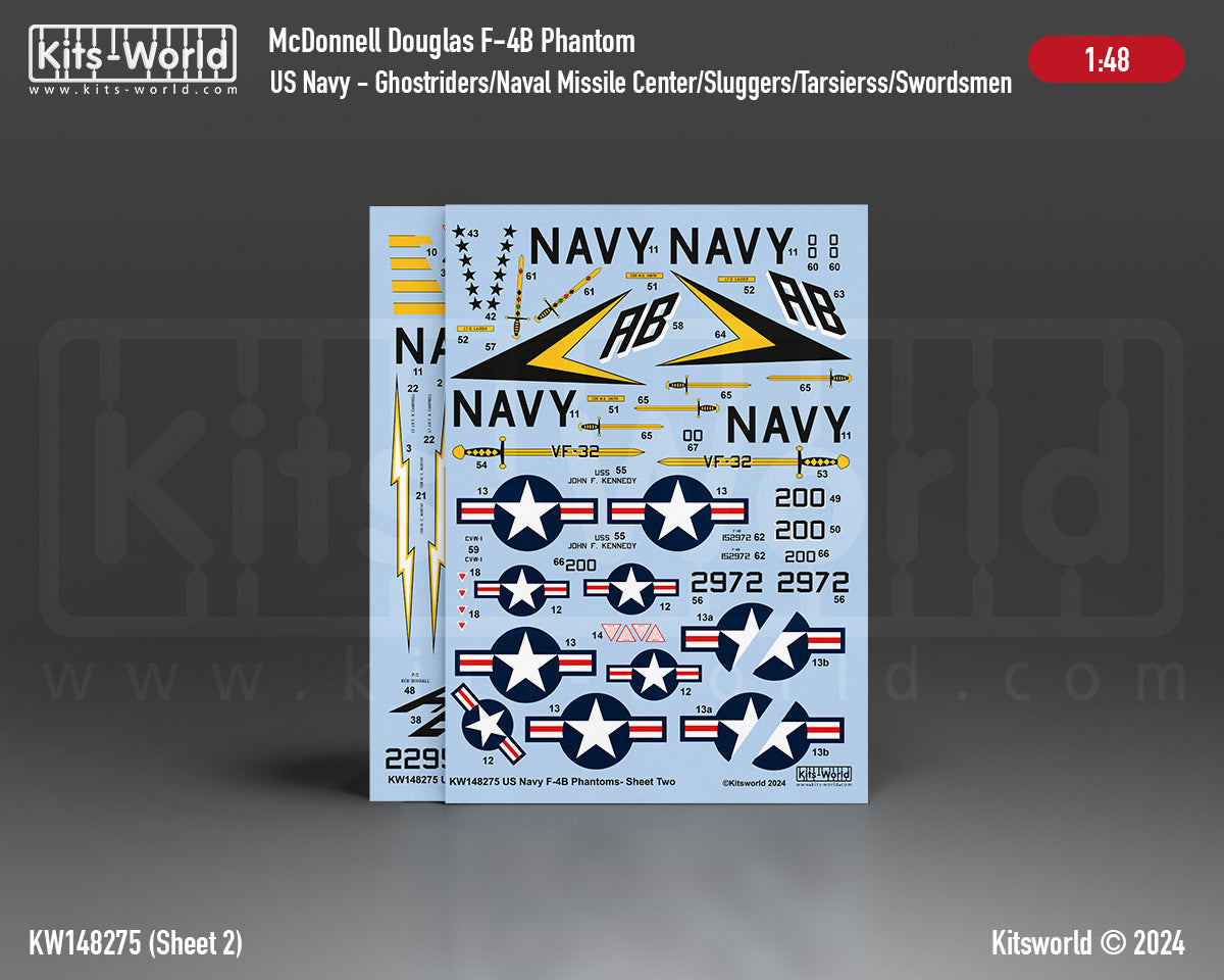 Kits-World KW148275 F-4B Phantom VF-142 Ghostriders USS Constell 1:48