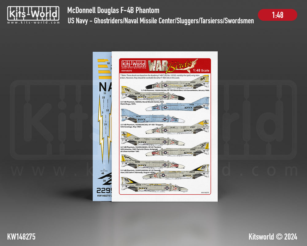 Kits-World KW148275 F-4B Phantom VF-142 Ghostriders USS Constell 1:48