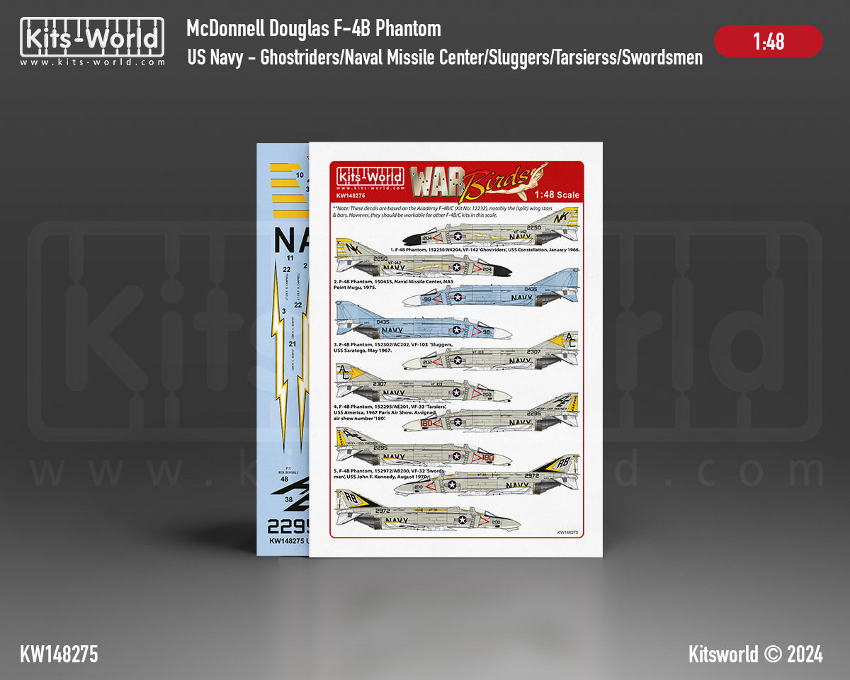 Kits-World KW148275 F-4B Phantom VF-142 Ghostriders USS Constell 1:48