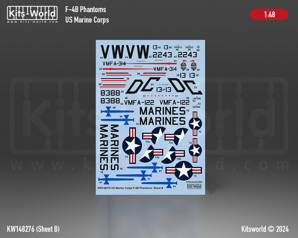 Kits-World KW148276 F-4B Phantom VMFA-542 Bengals Chu Lai 1:48