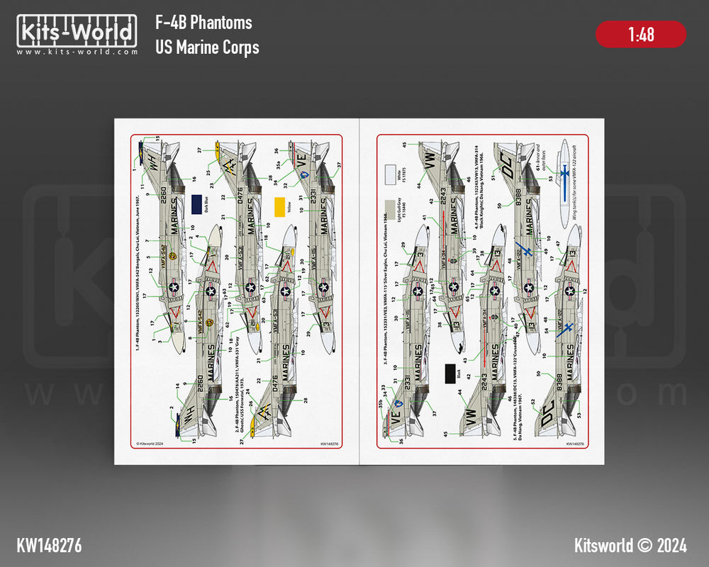 Kits-World KW148276 F-4B Phantom VMFA-542 Bengals Chu Lai 1:48