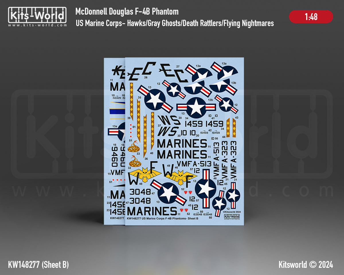 Kits-World KW148277 F-4B Phantom VMFAT-201 Hawks Cherry Point 1:48