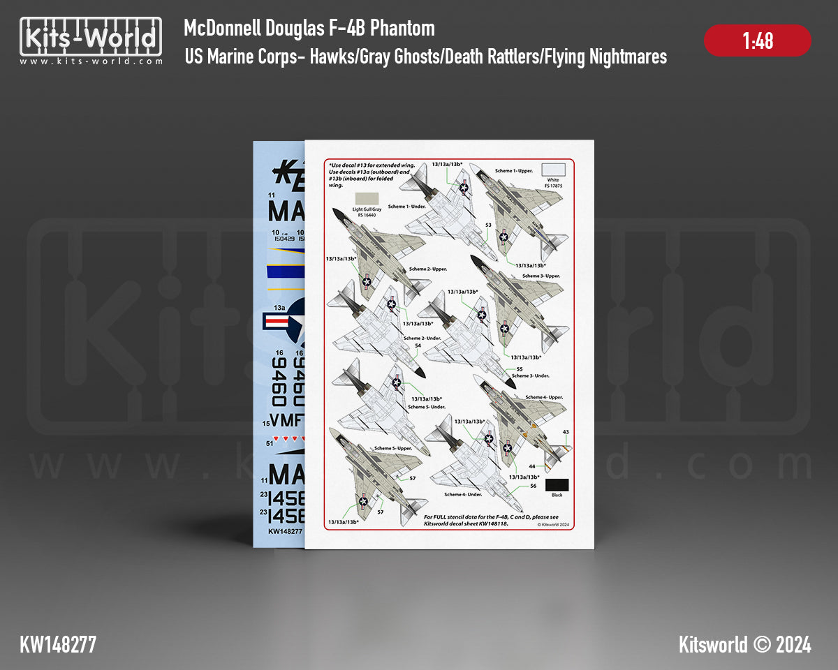 Kits-World KW148277 F-4B Phantom VMFAT-201 Hawks Cherry Point 1:48