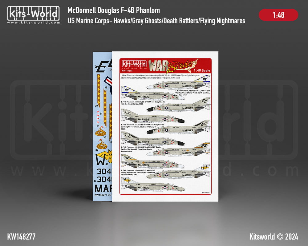 Kits-World KW148277 F-4B Phantom VMFAT-201 Hawks Cherry Point 1:48
