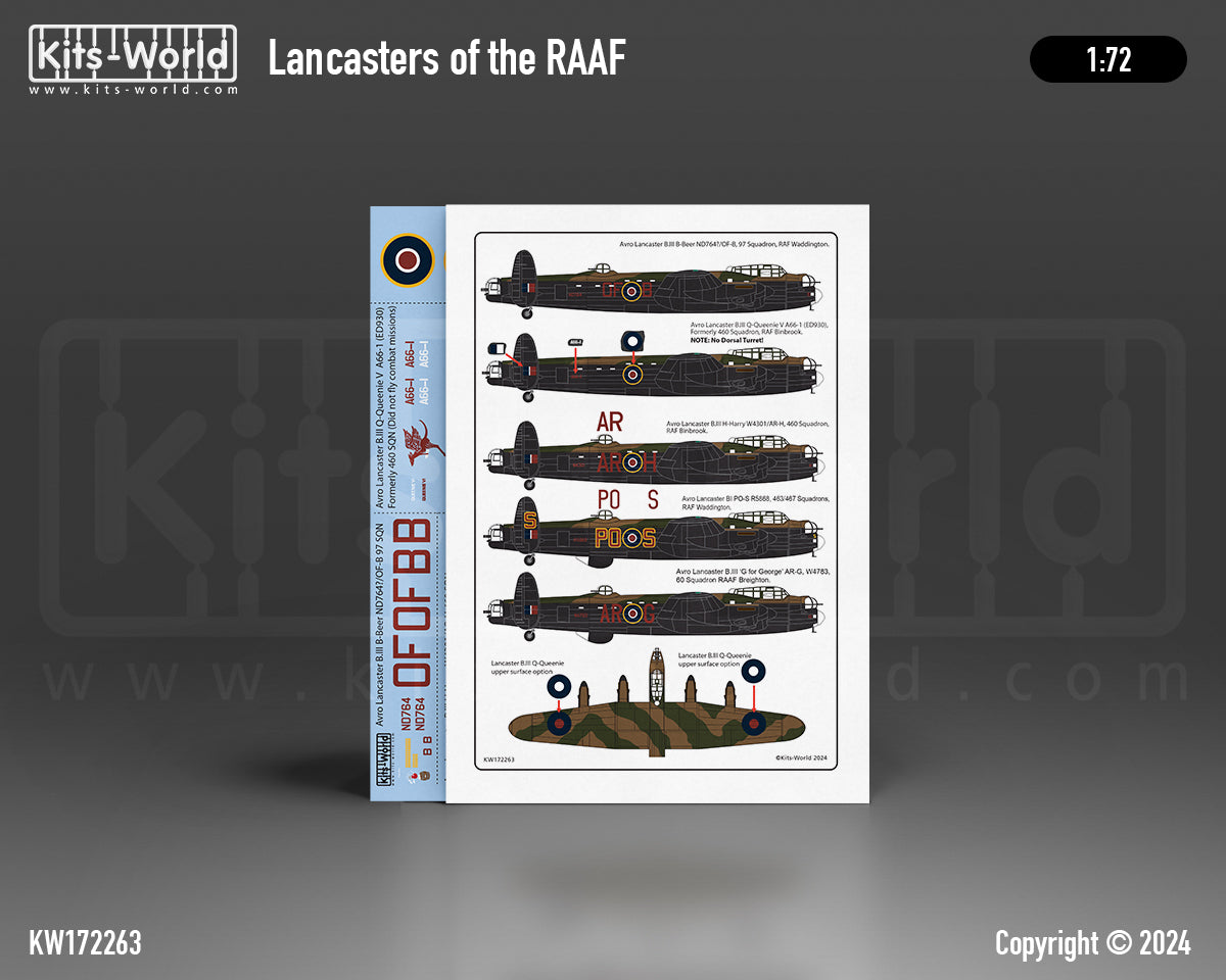 Kits-World KW172263 Avro Lancaster B.III B-Beer 97 Sqn 1:72