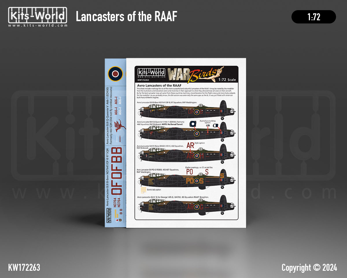 Kits-World KW172263 Avro Lancaster B.III B-Beer 97 Sqn 1:72