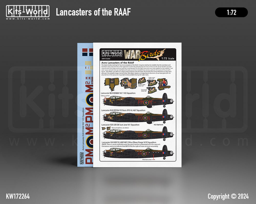 Kits-World KW172264 1:72 Avro Lancaster B.III ED888 'M2' 103 Squadron