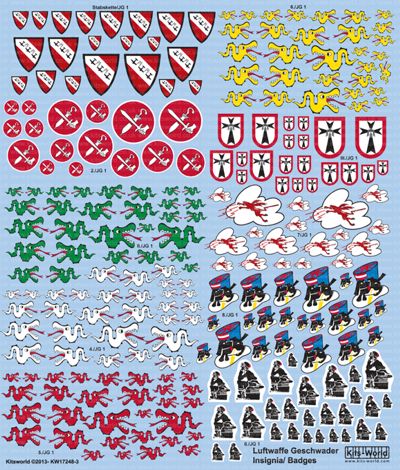 Kits-World KW172483 Luftwaffe Unit Emblems Stabskette JG 1 1:72