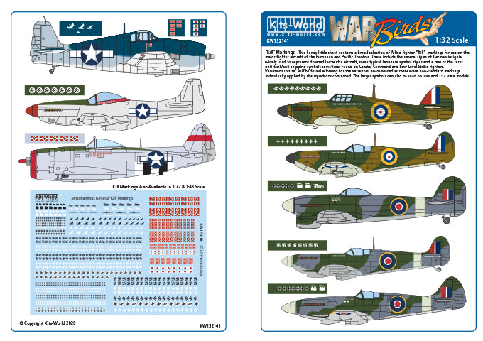 Kits-World KW132141 Various Generic Kill Markings Decals 1:32
