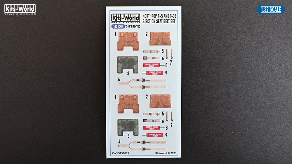 Kits-World KW3D132033 Northrop F-5/T-38 3D Seat Harness 1:32