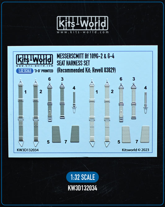 Kits-World KW3D132034 1:32 Messerschmitt Bf-109G-2 & Bf-109G-4 seatbelts