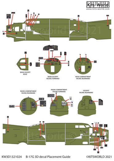 Kits-World KW3D1321024 B-17G Flying Fortress 3D Instrument Panel 1:32