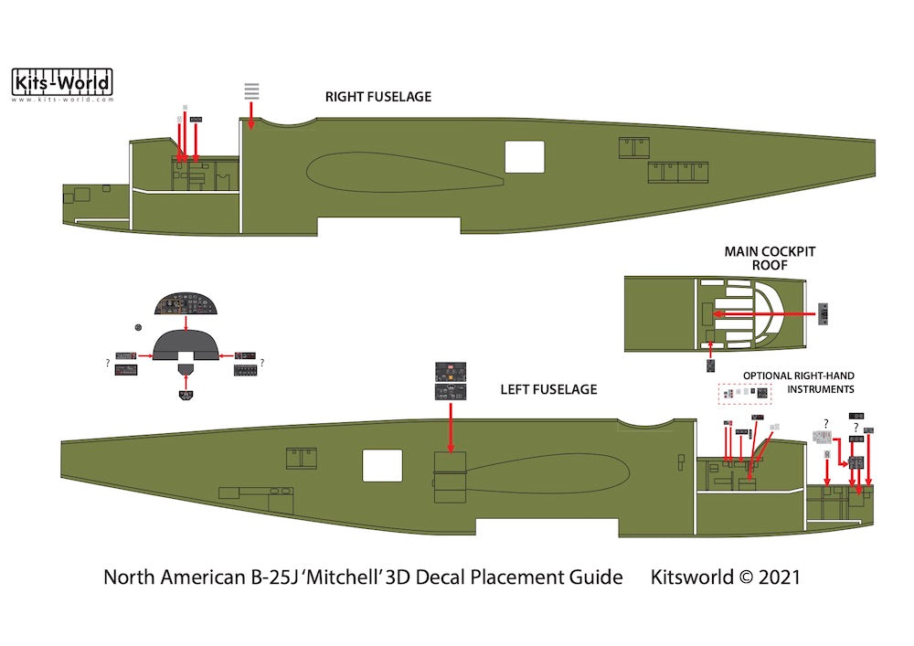 Kits-World KW3D1321033 1:32 North-American B-25J Mitchell