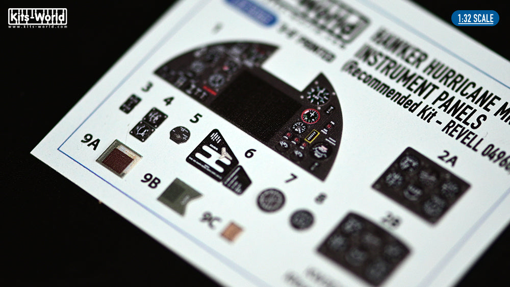 Kits-World KW3D1321052 1:32 Hawker Hurricane Mk.IIb 3D Full colour Instr. Panel