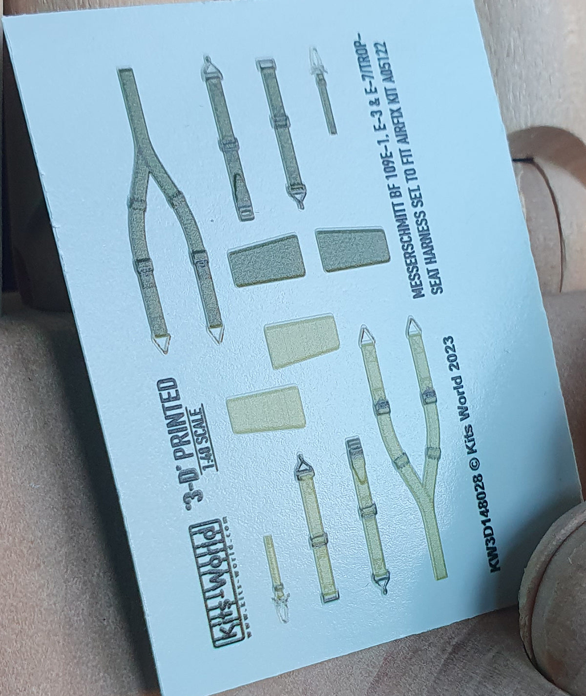 Kits-World KW3D148028 Messerschmitt Bf-109E-1/3 3D Seat Belts 1:48